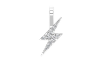 DIAMOND LIGHTNINGG BOLT PENDANT 14K SOLID GOLD .15CTW