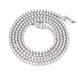 Micro 2.5 Pointer 5.19Ct 14K White Gold Tennis Chain Necklace