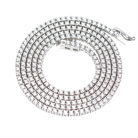 Micro 2.5 Pointer 5.19Ct 14K White Gold Tennis Chain Necklace