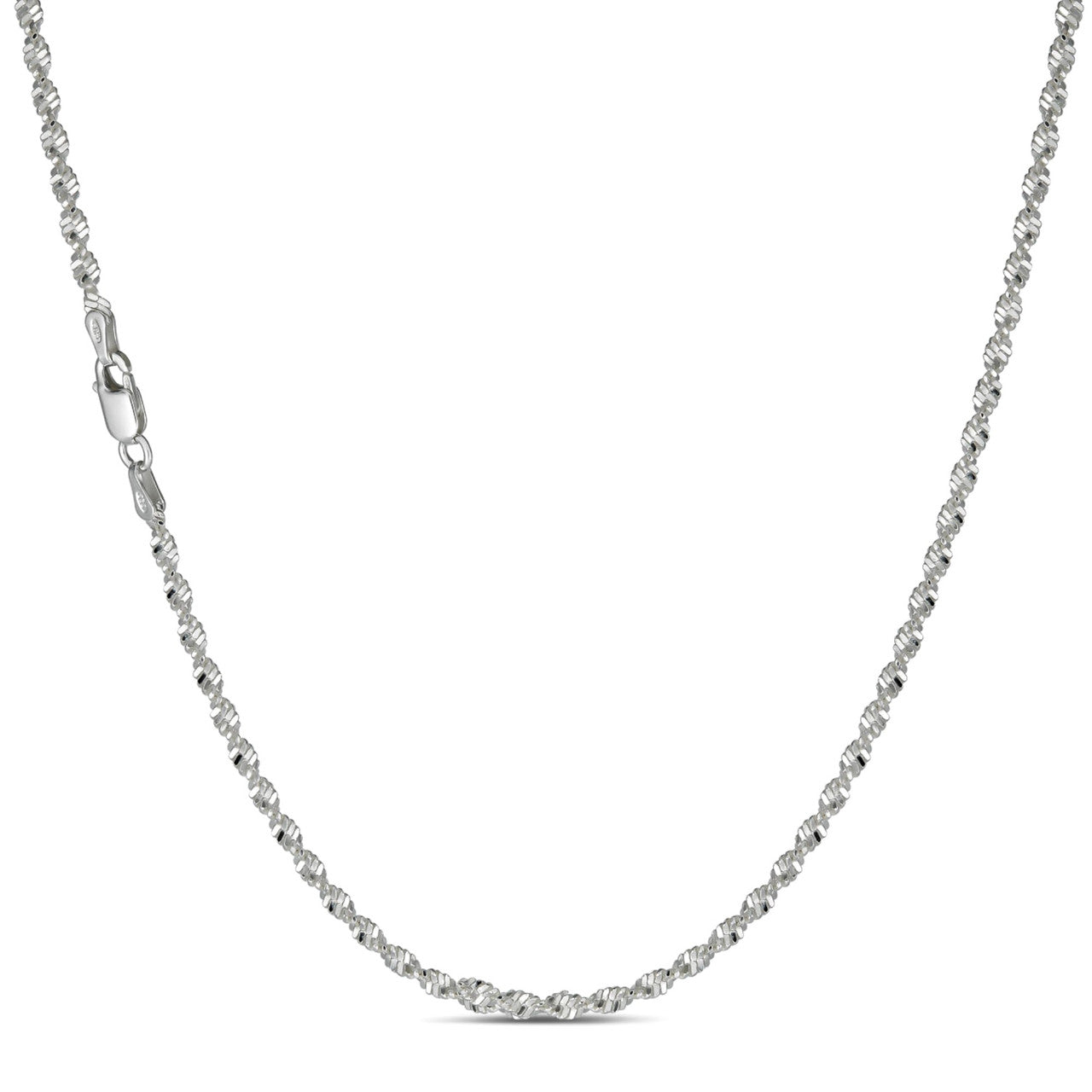 2.4mm Diamond Cut Rope Chain (.925 Sterling Silver)