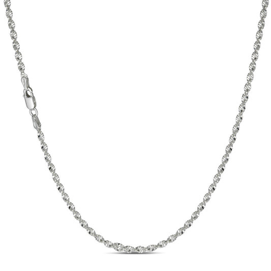 2.4mm Diamond Cut Rope Chain (.925 Sterling Silver)