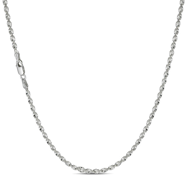 Diamond Cut Rope Chain (.925 Sterling Silver)