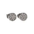 Round 14K White Gold 0.37 Ct Small Cluster Diamond Stud Earrings