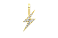 DIAMOND LIGHTNINGG BOLT PENDANT 14K SOLID GOLD .15CTW