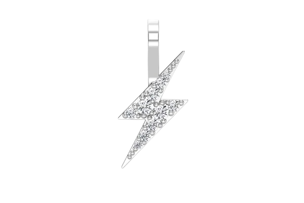 DIAMOND LIGHTNINGG BOLT PENDANT 14K SOLID GOLD .15CTW